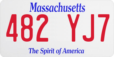 MA license plate 482YJ7