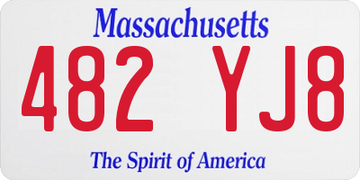 MA license plate 482YJ8