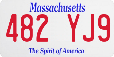 MA license plate 482YJ9