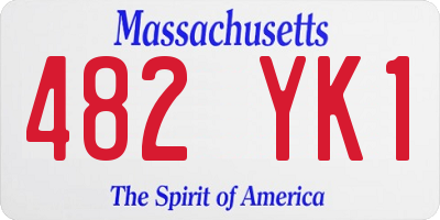 MA license plate 482YK1