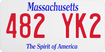 MA license plate 482YK2