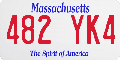 MA license plate 482YK4