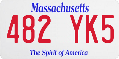 MA license plate 482YK5