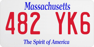 MA license plate 482YK6