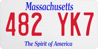MA license plate 482YK7