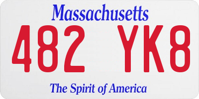 MA license plate 482YK8