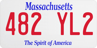 MA license plate 482YL2