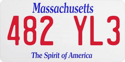 MA license plate 482YL3