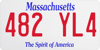 MA license plate 482YL4