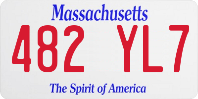 MA license plate 482YL7