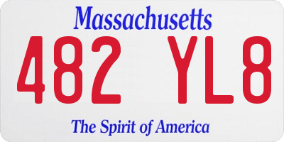 MA license plate 482YL8