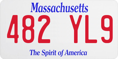 MA license plate 482YL9