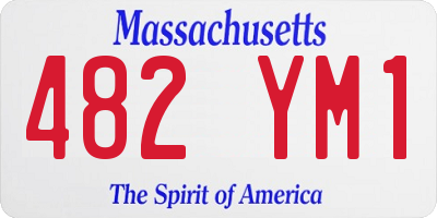 MA license plate 482YM1