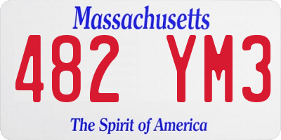 MA license plate 482YM3