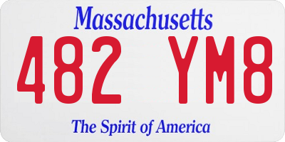 MA license plate 482YM8