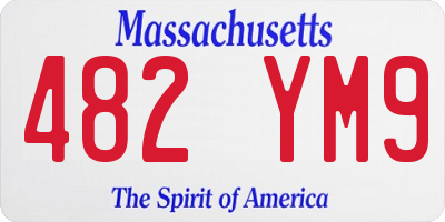 MA license plate 482YM9