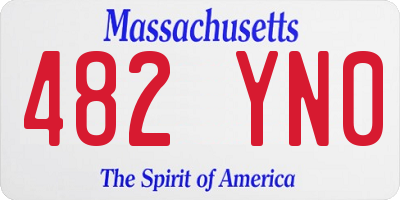 MA license plate 482YN0