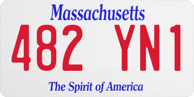MA license plate 482YN1