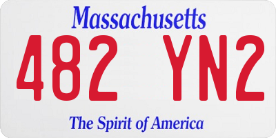 MA license plate 482YN2