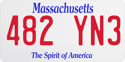 MA license plate 482YN3