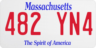 MA license plate 482YN4