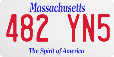 MA license plate 482YN5