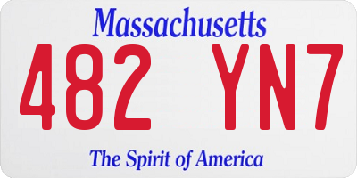 MA license plate 482YN7