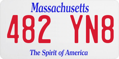 MA license plate 482YN8