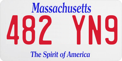 MA license plate 482YN9
