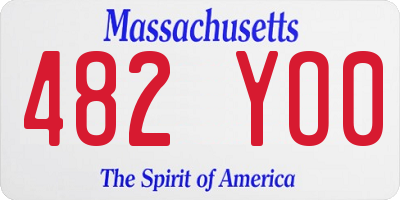 MA license plate 482YO0