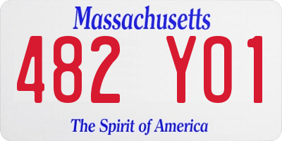 MA license plate 482YO1
