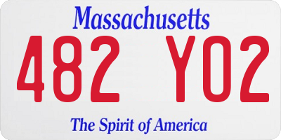 MA license plate 482YO2