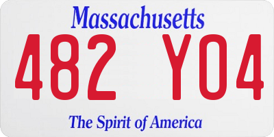 MA license plate 482YO4