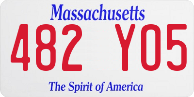 MA license plate 482YO5