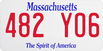 MA license plate 482YO6