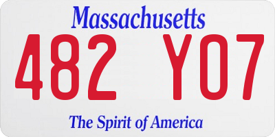 MA license plate 482YO7