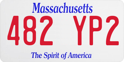 MA license plate 482YP2