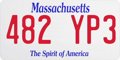 MA license plate 482YP3