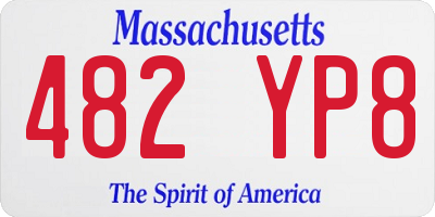 MA license plate 482YP8
