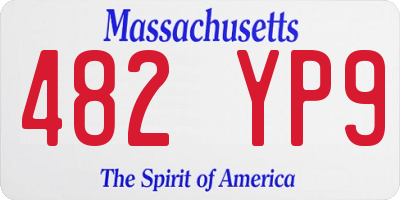 MA license plate 482YP9