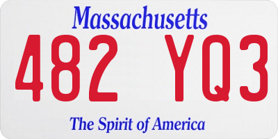 MA license plate 482YQ3