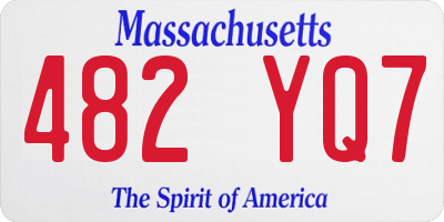 MA license plate 482YQ7