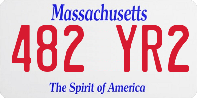 MA license plate 482YR2