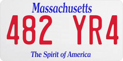 MA license plate 482YR4
