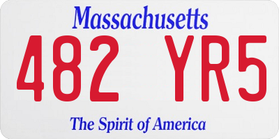 MA license plate 482YR5