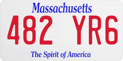 MA license plate 482YR6