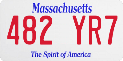MA license plate 482YR7