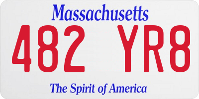 MA license plate 482YR8