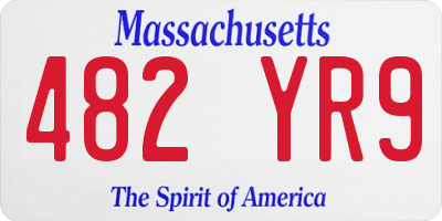 MA license plate 482YR9