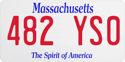MA license plate 482YS0